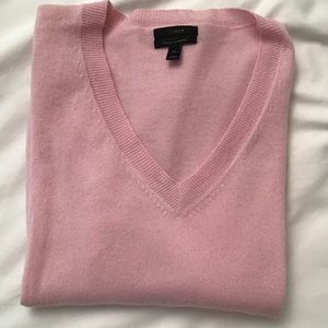 Pink J-Crew V-Neck Sweater